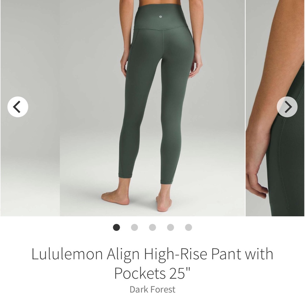 Lululemon Align Mint Forest Green Leggings Sz Womens 6 - Picture 9 of 9